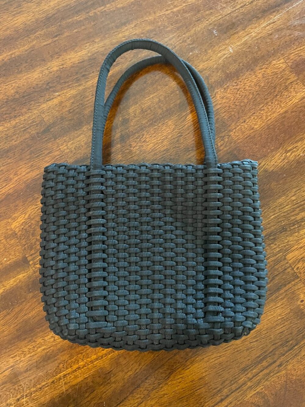 Nine West Mini Adorable Woven Handbag Girls 6" x 6" Black